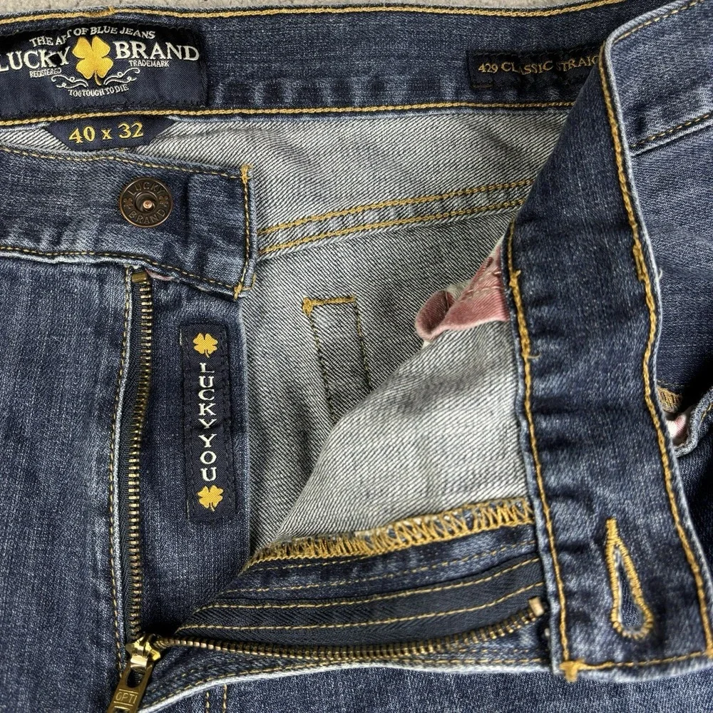 Lucky Brand 429 Classic Straight Jeans Men's Sz 40x32 Vintage Stretch dark Wash